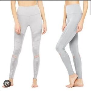 Alo Yoga Moto High-Waisted Leggings gray XXS